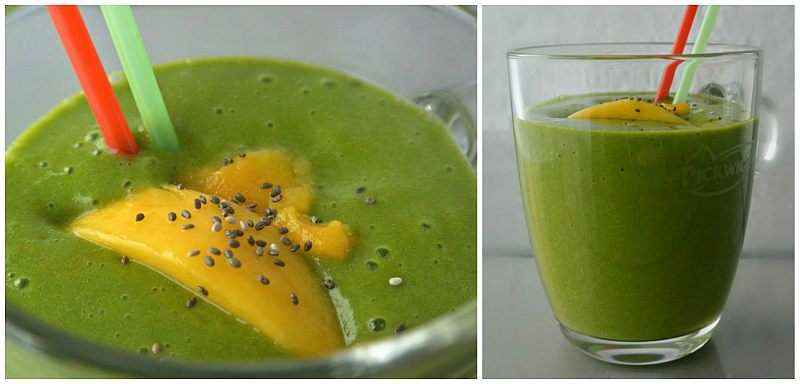 Groene smoothie - spinazie mango banaan sojamelk