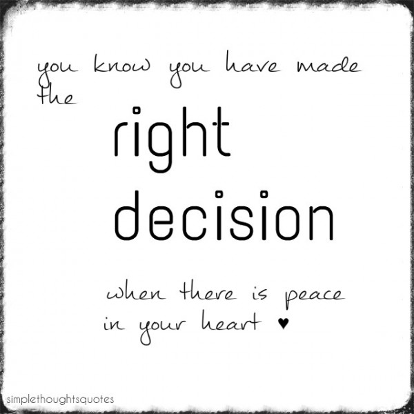 simple thoughts decision