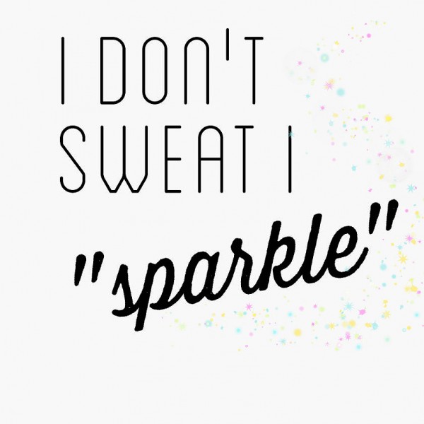 simple thoughts sweat sparkle quote
